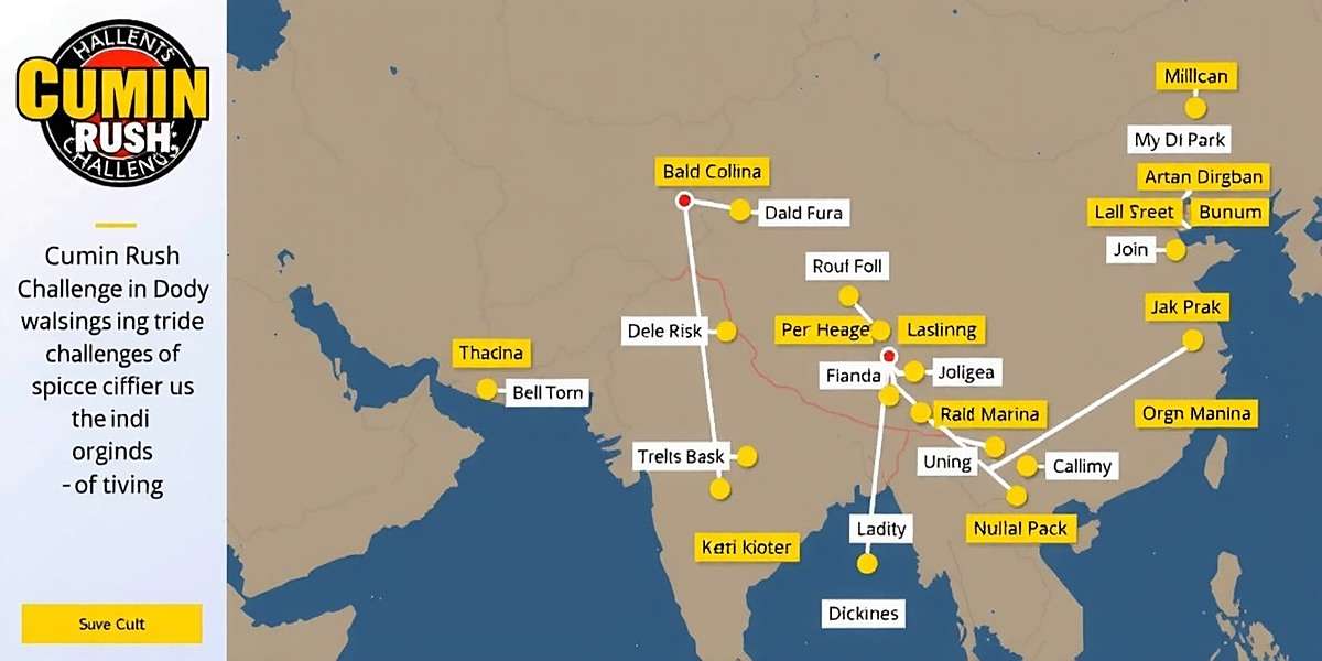 Cumin Rush Challenge - City Map Cumin Rush Challenge city map showing all 12 Indian cities with their unique challenges and spice specialties